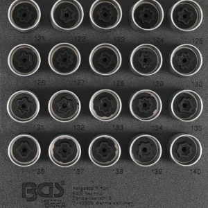 Aktuální Nářaďový modul 1/6 - BGS109558 Nástrčné hlavice 17 mm pro bezpečnostní šrouby pro Opel/Vauxhall (typ C) Sada 20 dílů (BGS109558)