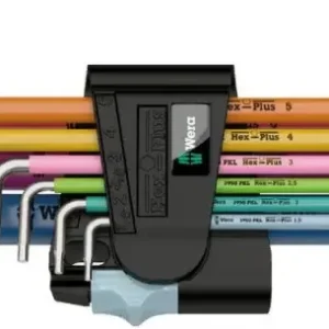 Značkový Wera 022669 Zástrčné klíče inbus 3950/9 Hex-Plus Multicolour Stainless 1, nerezová ocel (Sada 9 dílů) (W05022669001)