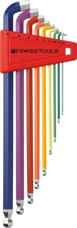 Zástrčné klíče inbus 1,5 ÷ 10 mm Swiss Tools PB 2212.LH-10 RB, dlouhé s kul.hlavou (Sada 9 dílů) (PBS7610733243761) Nová Kolekce