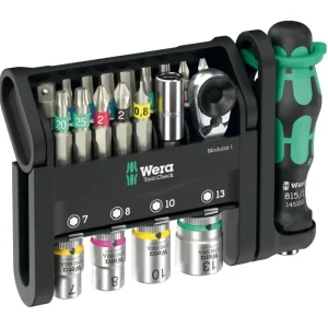 Wera 049000 Bity, hlavice a ráčna 1/4" Tool-Check Modular 1 s držákem 889/4/1 K (Sada 21 dílů) (W05049000001) Novinka