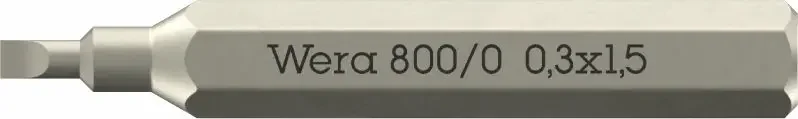 Wera 058101 Šroubovací bit 800/0 Micro 0,40 x 2,5 na šrouby s plochou drážkou (W05058101001) Nejlepší Volba