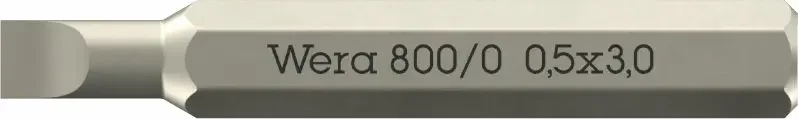 Wera 058105 Šroubovací bit 800/0 Micro 0,50 x 3,0 na šrouby s plochou drážkou (W05058105001) Nejlepší Cena