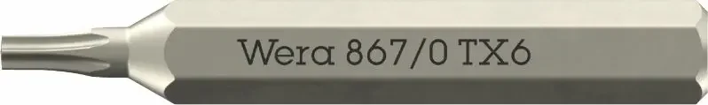 Wera 058131 Šroubovací bit 867/0 Micro TX 6 na šrouby TORX (W05058131001) Speciální Cena