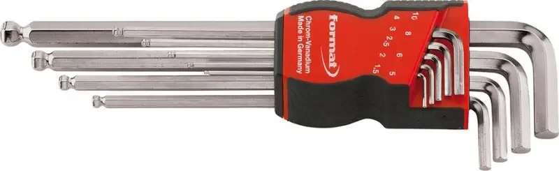 Zástrčné šestihranné klíče (inbus) kulová hlava 1,5-10x mm FORMAT Novinka