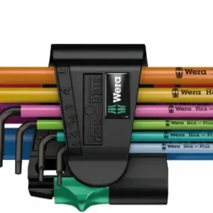 Wera 073593 Zástrčné klíče inbus 950/9 Hex-Plus Multicolour 1 SB-baleno v obalu, BlackLaser(Sada 9 dílů 1,5-10mm) (W05073593001) Aktuální