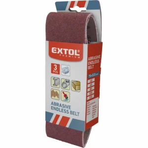 Akce EXTOL PREMIUM plátna brusná nekonečný pás, bal. 3ks, 75x533mm, P100 8803530