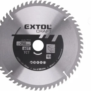 Aktuální EXTOL CRAFT kotouč pilový s SK plátky, O 250x2,8x30mm, 60T 19113