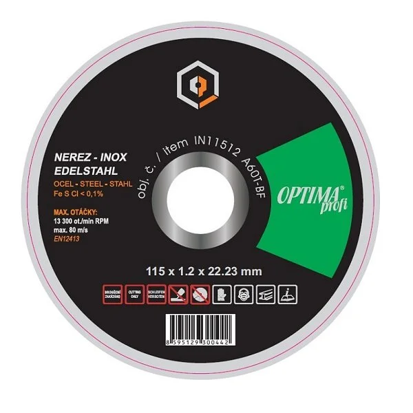 Výprodej OPTIMA Profi Kotouč řezný na ocel/nerez 115x1,2mm