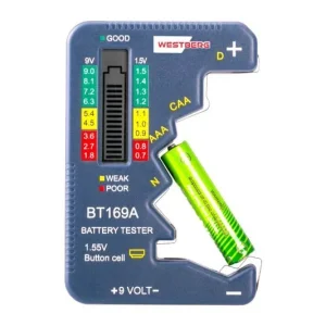 WESTBERG BT169A Digitální zkoušečka tester baterií 1,5V-9VC/AA/AAA/D/N/9V Objednat Nyní
