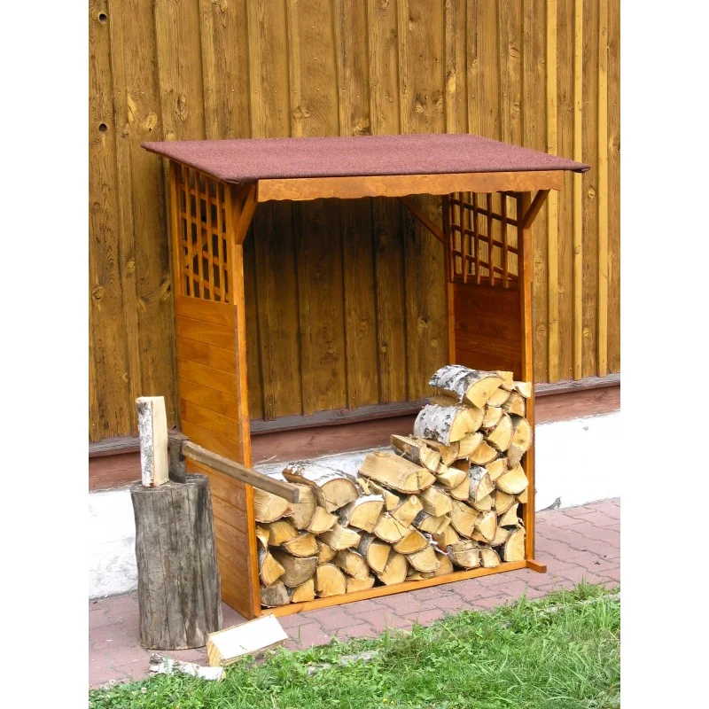 Akční Cena Dřevník 130 x 60 x 168 cm, impregnace v medové barvě, borovice 151/151