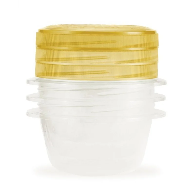 Aktuální CURVER TAKE AWAY TWIST sada dóz kulatá, 13 x 13 x 11 cm, 0,5 l, transparentní/oranžová, 00471-175