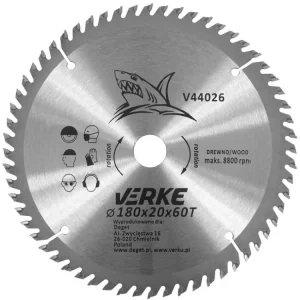 Zlevněný VERKE Pilový kotouč s SK plátky 180x20mm 60 zubů + redukce 12,7/16mm
