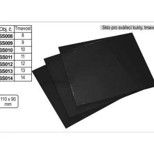 Zlevněný Sklo svářecí tmavé rozměr 110x90mm tmavost č.12
