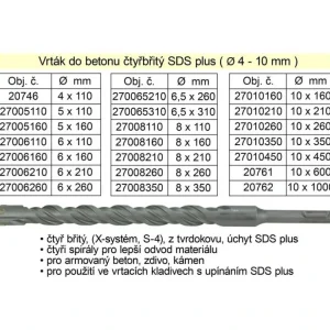 Akční Nabídka Vrták do betonu čtyřbřitý SDS plus 6x 210mm