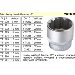 Značkový Gola ořech dvanáctihran 15mm 1/2"