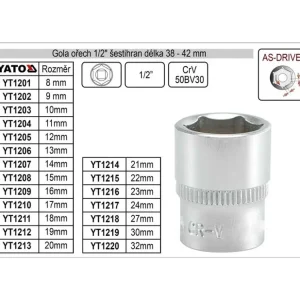 Aktuální Gola ořech šestihran 1/2"12mm