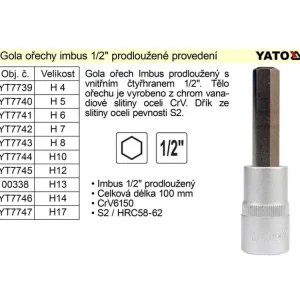 Zlevněný Gola ořech imbus 1/2" prodlouženýH4
