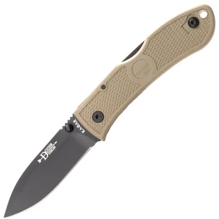 Aktuální KA-BAR Dozier Folding Hunter Coyote Brown Tan Rukojeť, Černá Čepel 4062CB