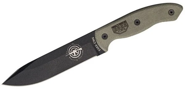 Akční Nabídka ESEE hladké ostří, černé Kydex pouzdro, klipová deska ESEE-CM-6