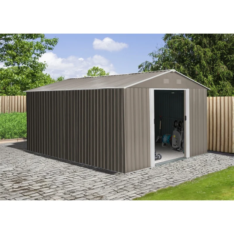 Zahradní domek se sedlovou střechou Riwall PRO RMSA Brown 3 x 3,7 m Doprava Zdarma